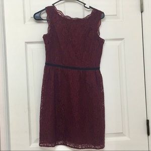 NWOT LOFT petite maroon lace dress